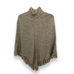 Pria Poncho 100% Cotton Mock Neck Women's Bohemian Sweater Boho Sz Medium EUC